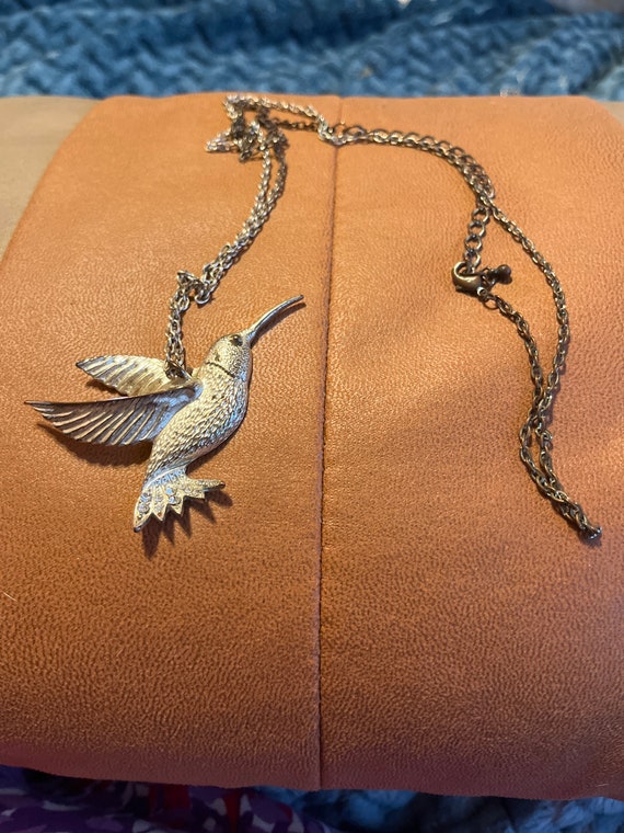 Vintage hummingbird necklace - image 1