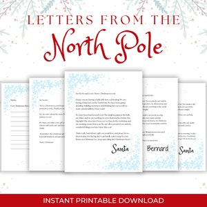 Cartas del Polo Norte / Cartas de Santa / Carta de Elfo Principal / Copos de Nieve / Descarga Digital / Navidad Imprimible / Cartas de Santa