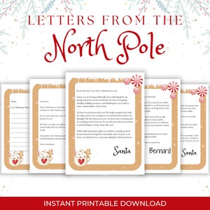Cartas del Polo Norte / Cartas de Santa / Carta de Elfo Principal / Pan de Jengibre / Descarga Digital / Navidad Imprimible / Cartas de Santa