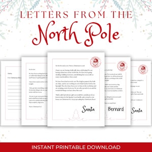 Cartas del Polo Norte / Cartas de Santa / Carta del Elfo Principal / Santa Cool / Descarga Digital / Navidad Imprimible / Cartas de Santa