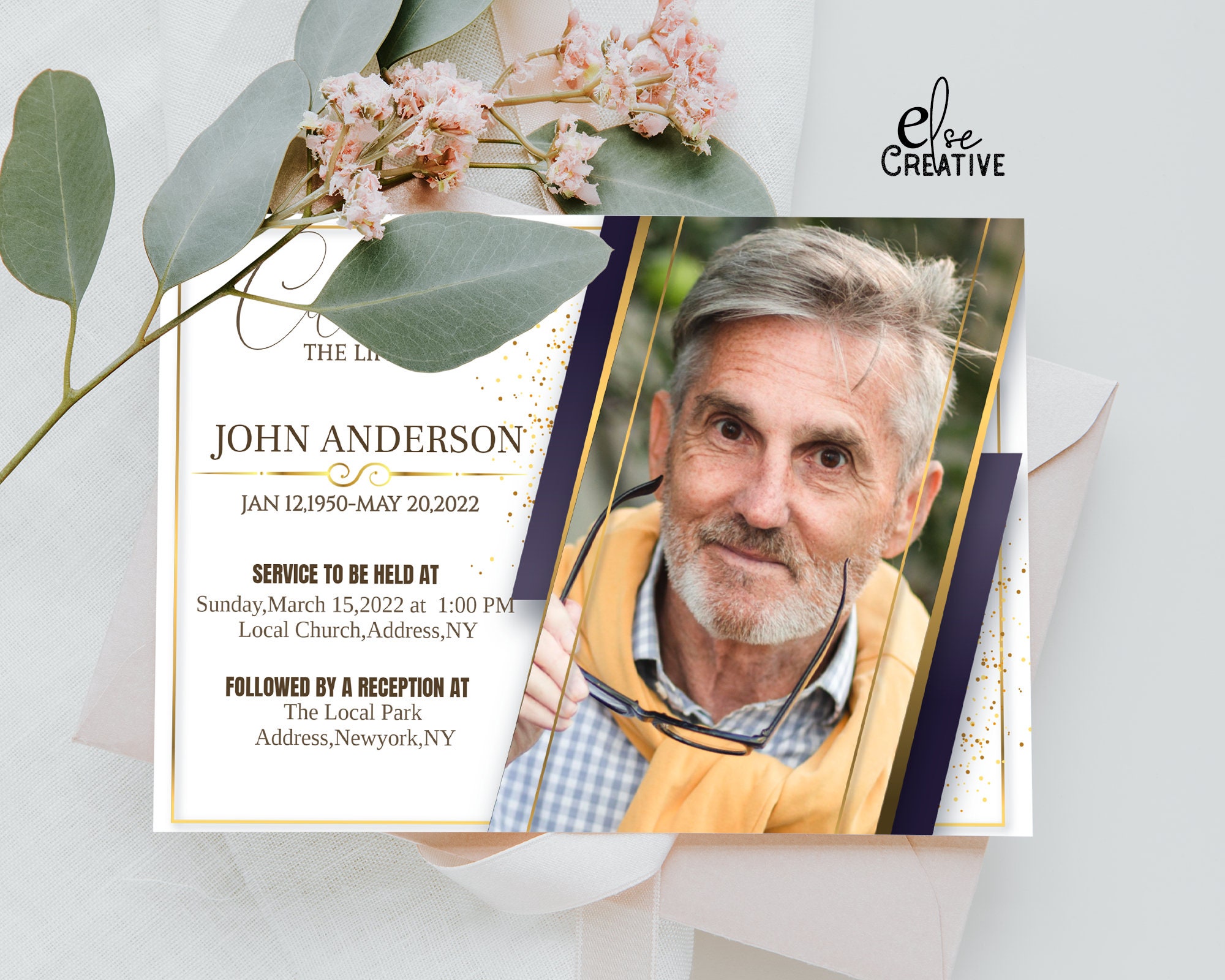 Funeral Announcement Template Printable Memorial Service, Mass