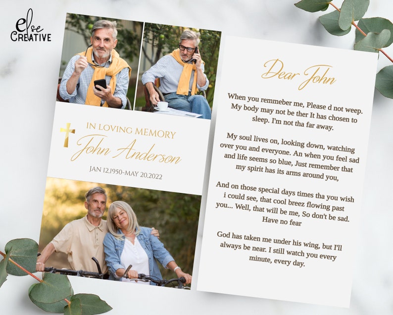 Funeral Prayer Card Template Photo Collae for Men L Memorial Prayer Funeral Prayer Card Template Photo Collae for Men L Memorial Prayer