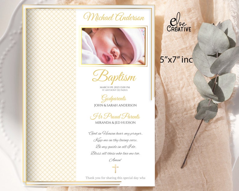 Editable Baptism Invitation Template, Rosary Cards (digital Download