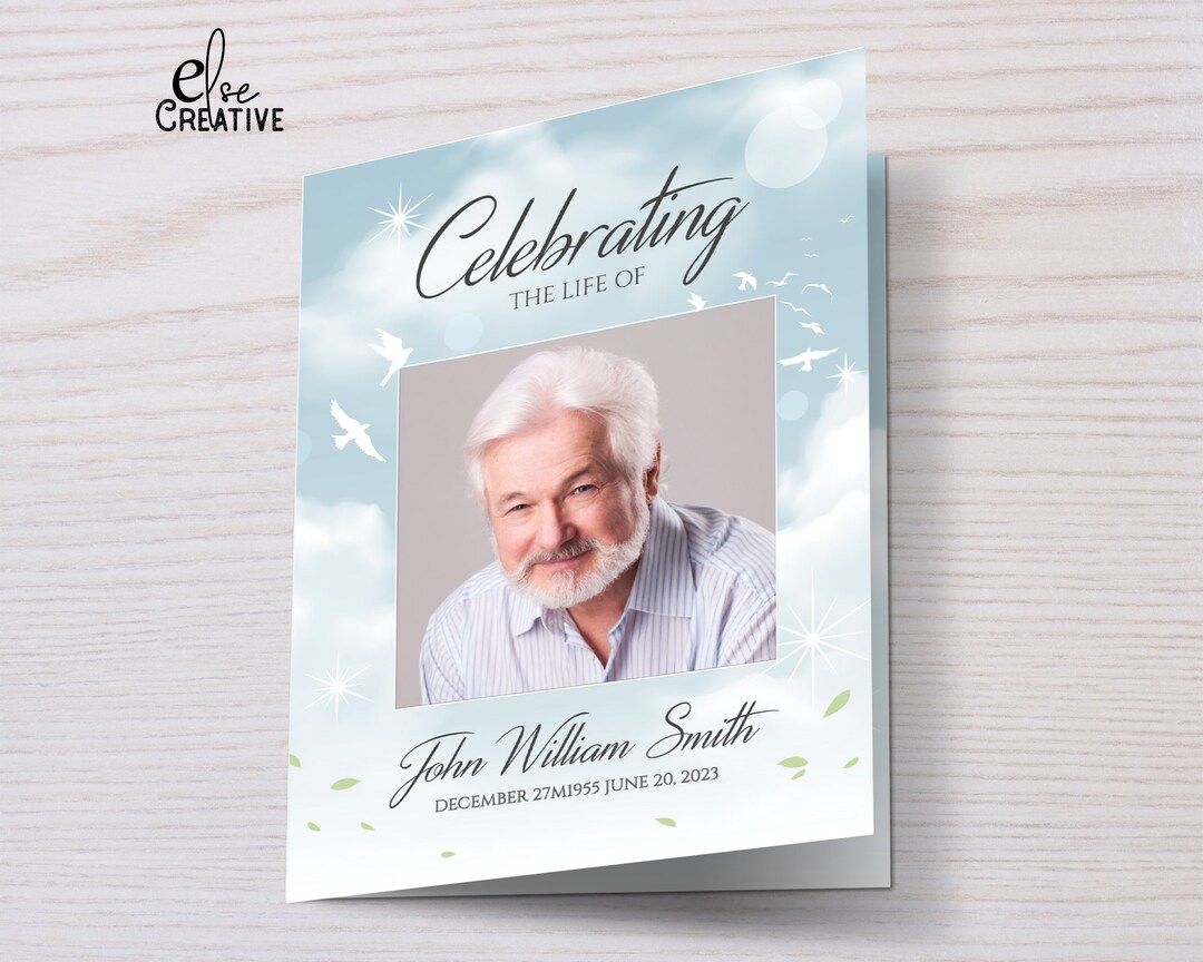 Blue Sky Funeral Schedule Template Cloud View and Pigeon Funeral Blue Sky Funeral Schedule Template Cloud View and Pigeon Funeral