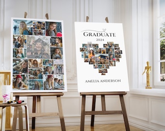 Graduation Photo Collage Template: Heart & Poster (Digital Download)