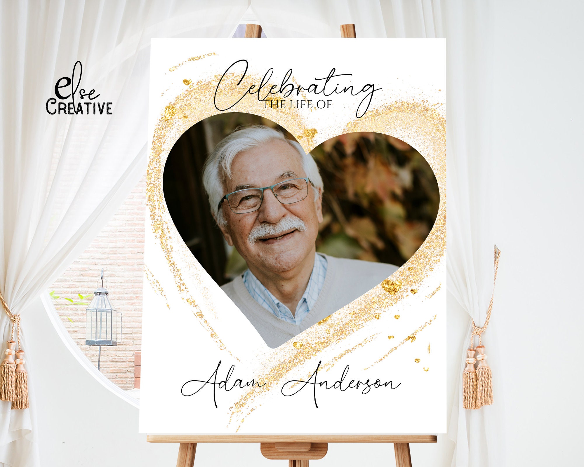 SET Funeral Heart Collage Templates Minimalist Funeral Photo Etsy