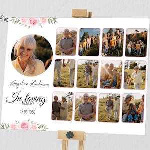 Celebration of Life Photo Poster: Funeral Welcome Sign (PDF Template)