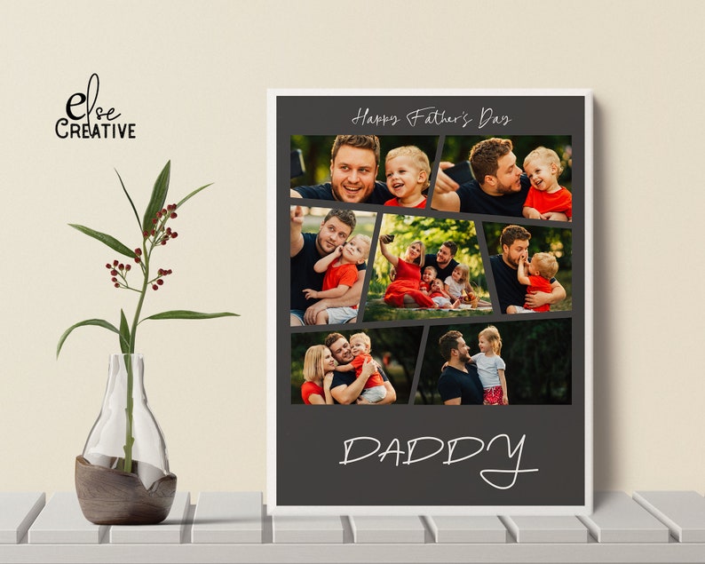 Plantilla de collage de fotos para el Día del Padre, plantilla de ...