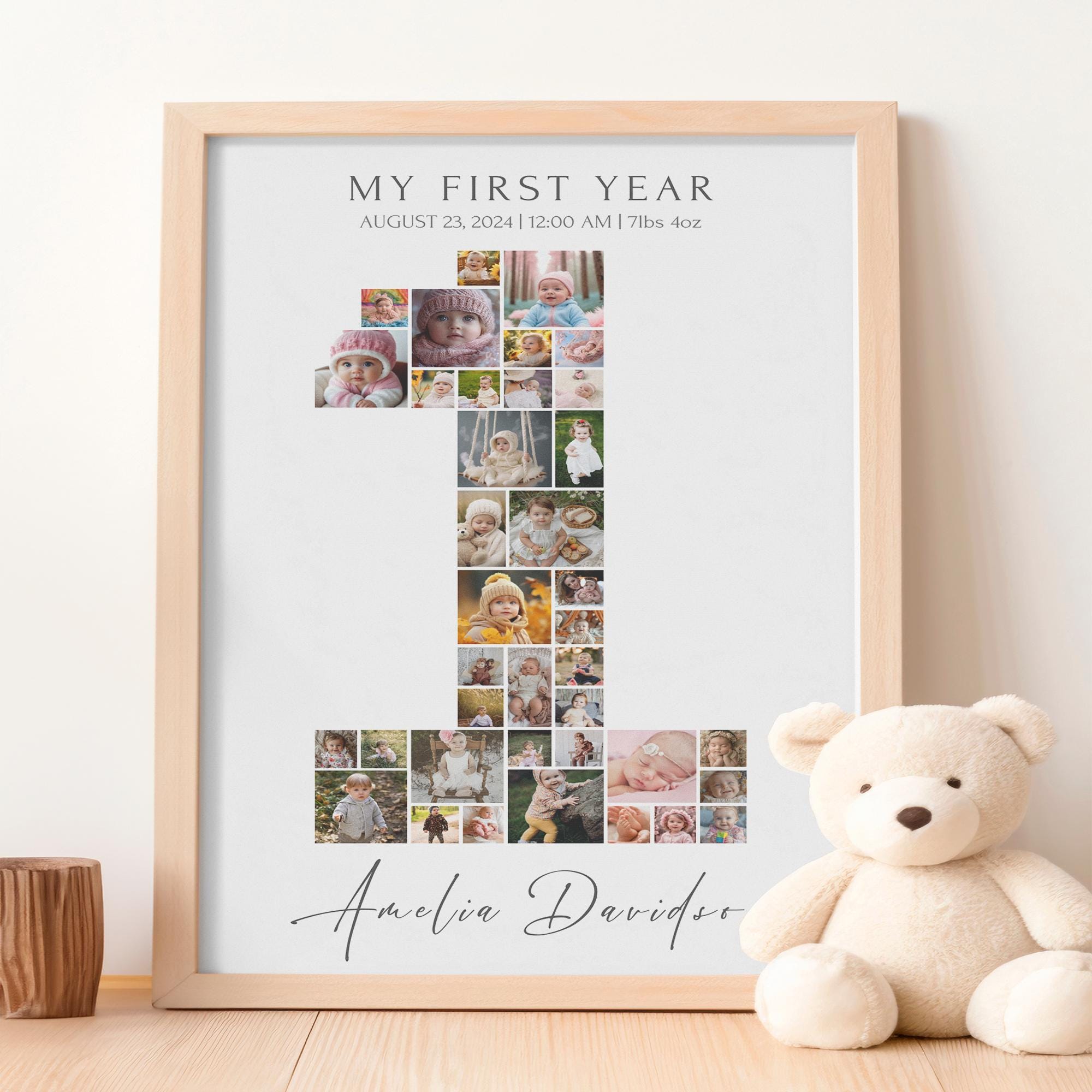 1st Birthday, First Birthday, My First Year Number 1 Photo Collage ...