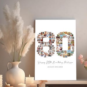 80th Birthday Photo Collage Template: Customizable Keepsake (Digital Download)