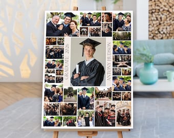 Fotocollage afstuderen 2025: aangepaste seniorenposter (digitale download)