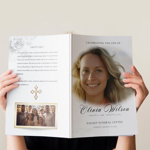 Minimalist Funeral Program Template: A4 Memorial Booklet (Digital Download)