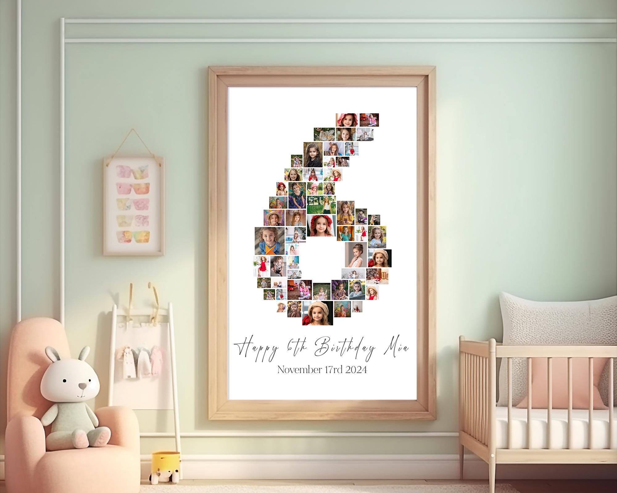 6th Birthday Photo Collage Template: Custom Number 6 Gift (canva ...