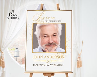 Funeral Welcome Sign: Editable Memorial Board (Digital Download)