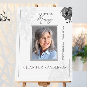 Cartello di benvenuto minimalista per funerali, modello per cartello commemorativo, poster per cartello funebre per uomo, per uomo e per donna, cartello per servizio commemorativo n. 31