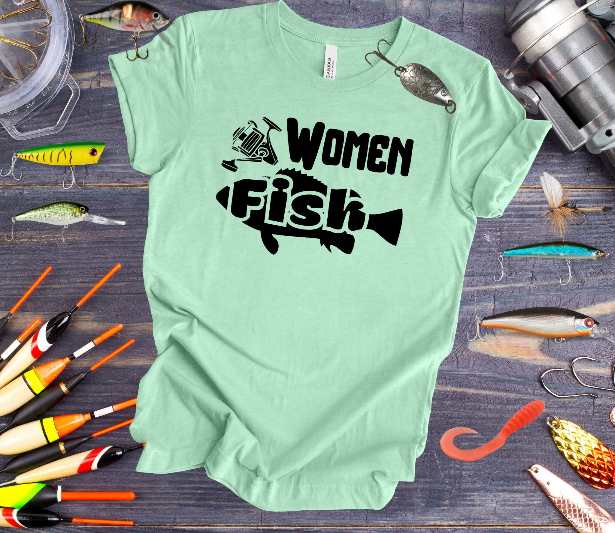 Reel Women Fish T-Shirt Womens Funny Fishing Shirt Wife Fishing Tshirt Mom Fishing Shirt Grandma Fishing Shirt for Daughter Fishing Tee