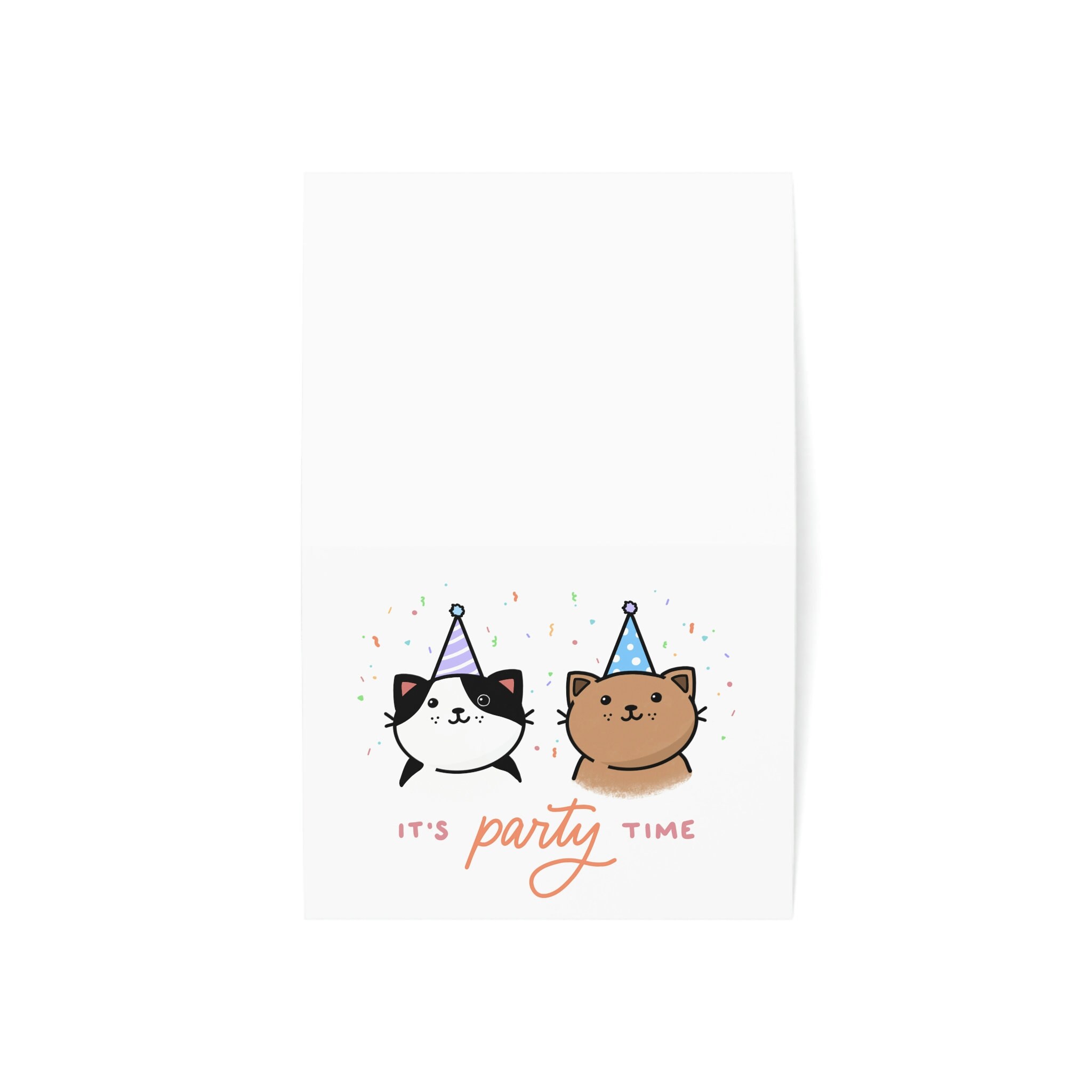 Cats in Party Hats 'it's Party Time' Confetti Celebration Birthday ...