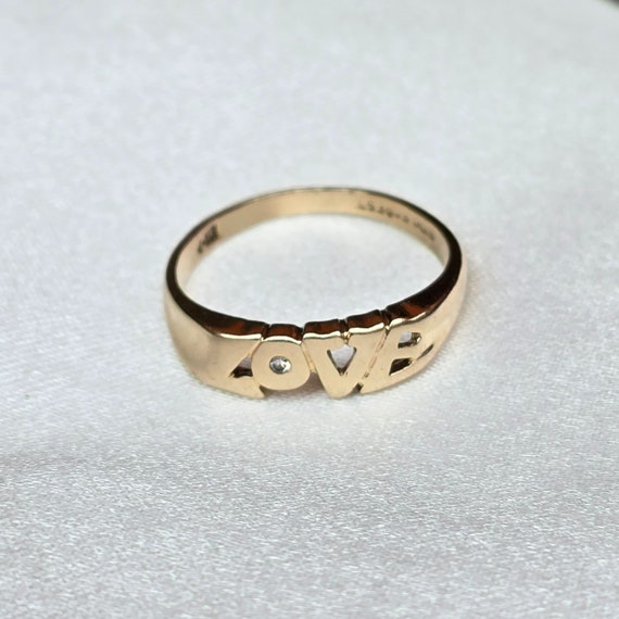 Vintage 10k Solid Gold "LOVE" ring - image 1