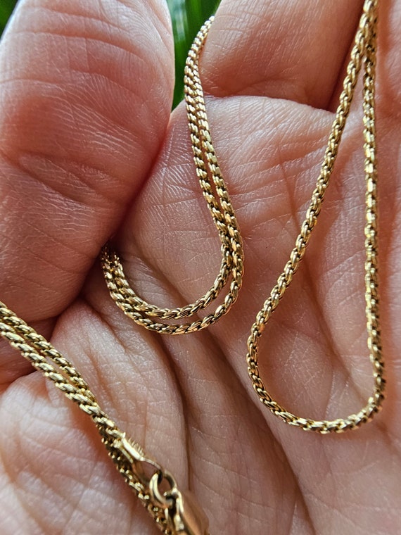 Vintage 14k Solid Yellow Gold Twist Rope Chain