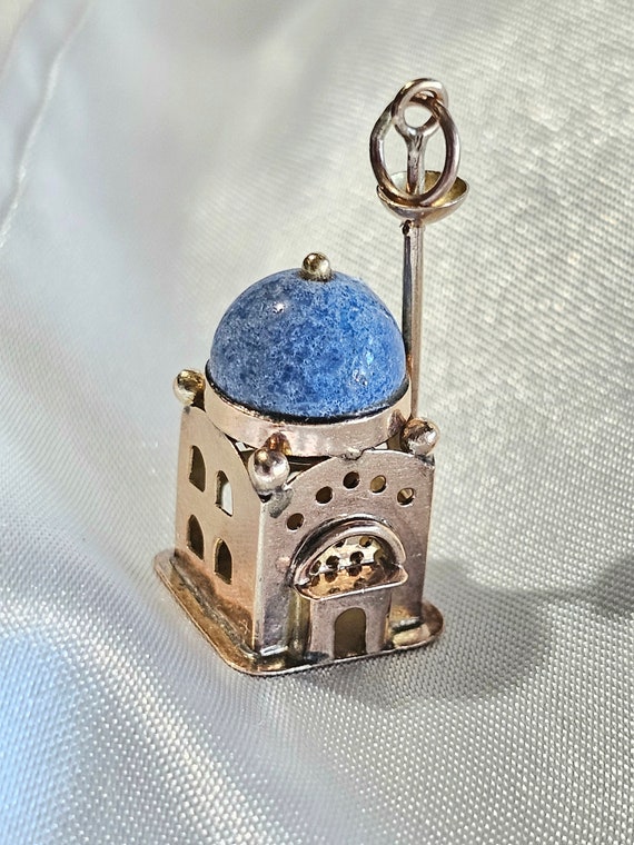 Vintage 14k 3D Mosque Temple Charm - image 1