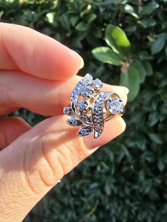 14k Diamond Cluster Ring