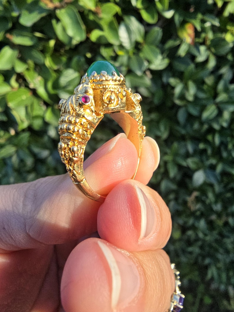 Chimo Rings 18kt Double Chimera Figural Ring - Etsy