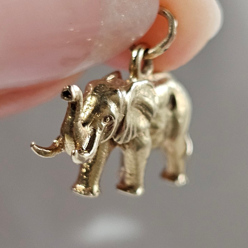 333 Gelbgold Elefant Charm Anhänger 8ct Gold Pendant