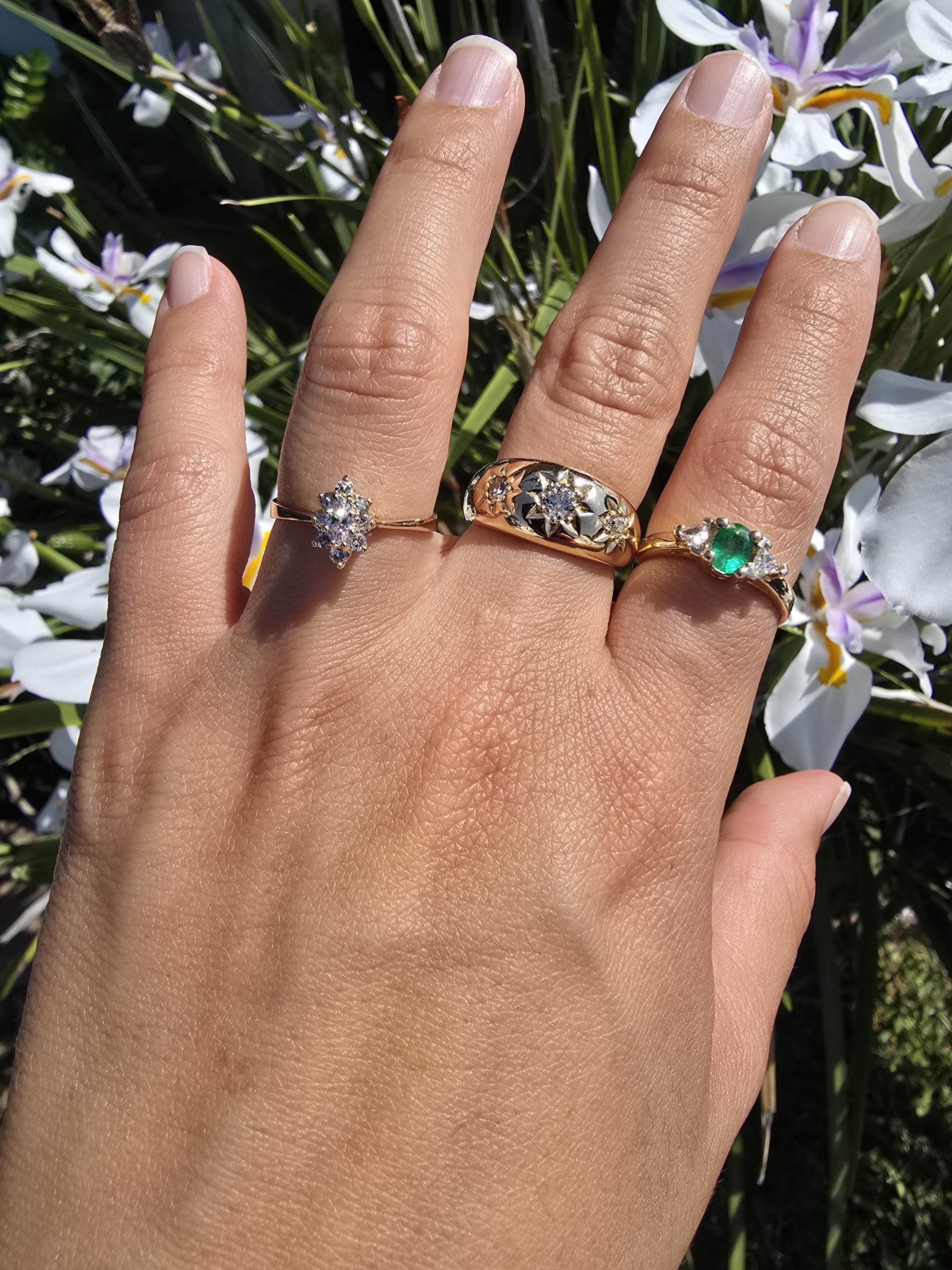 Trillian Rings 14k Emerald Trilliant Diamond Ring - Etsy