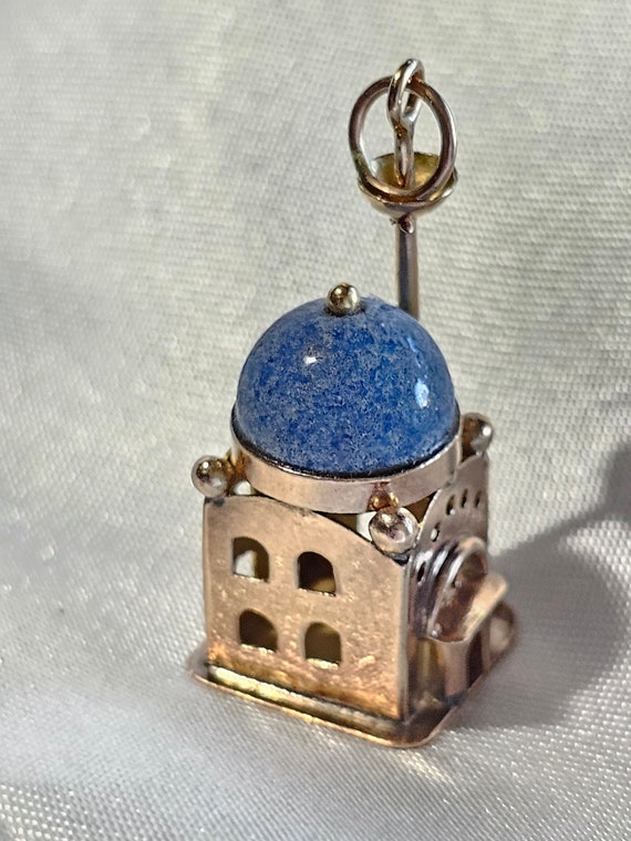 Vintage 14k 3D Mosque Temple Charm - image 2