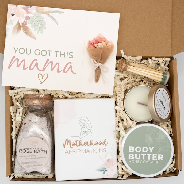 Spa Gift Set For New Moms, Expecting Mom Self Care Gift Box, Mama Care Package For Her, Self Care Kit for New Mothers, Spa Gift For Her