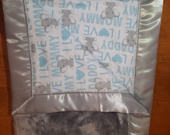 Satin trim custom baby blanket
