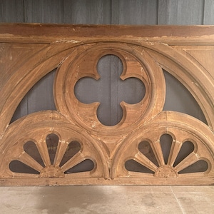 8 Foot Long Antique French Gothic Oak Panel: Transom, Skylight, Headboard or ??