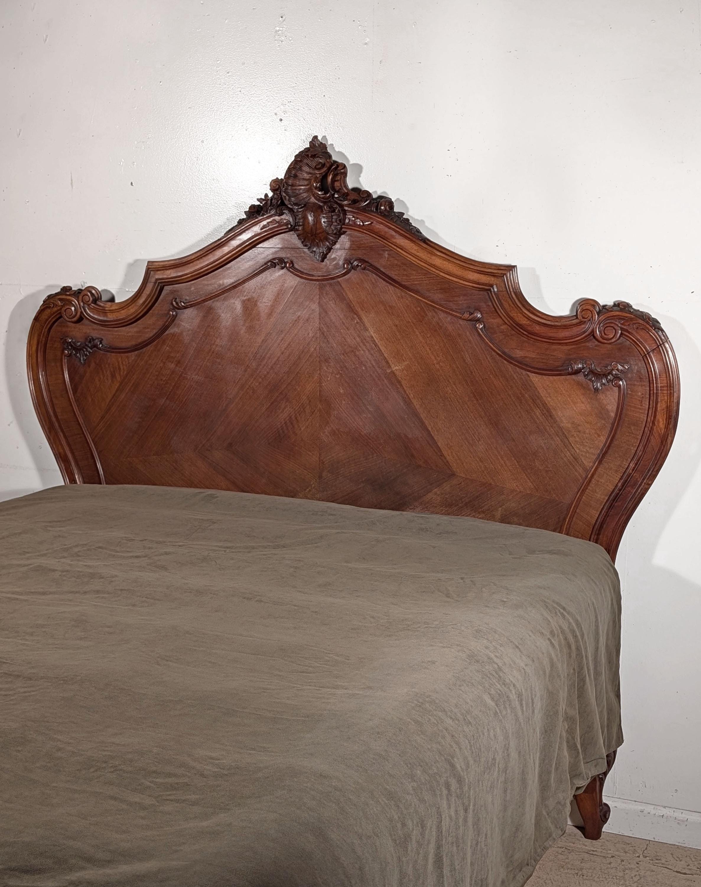 Antique French Queen Size Rococo Louis XV Style Headboard Bed in Oak Wood Etsy