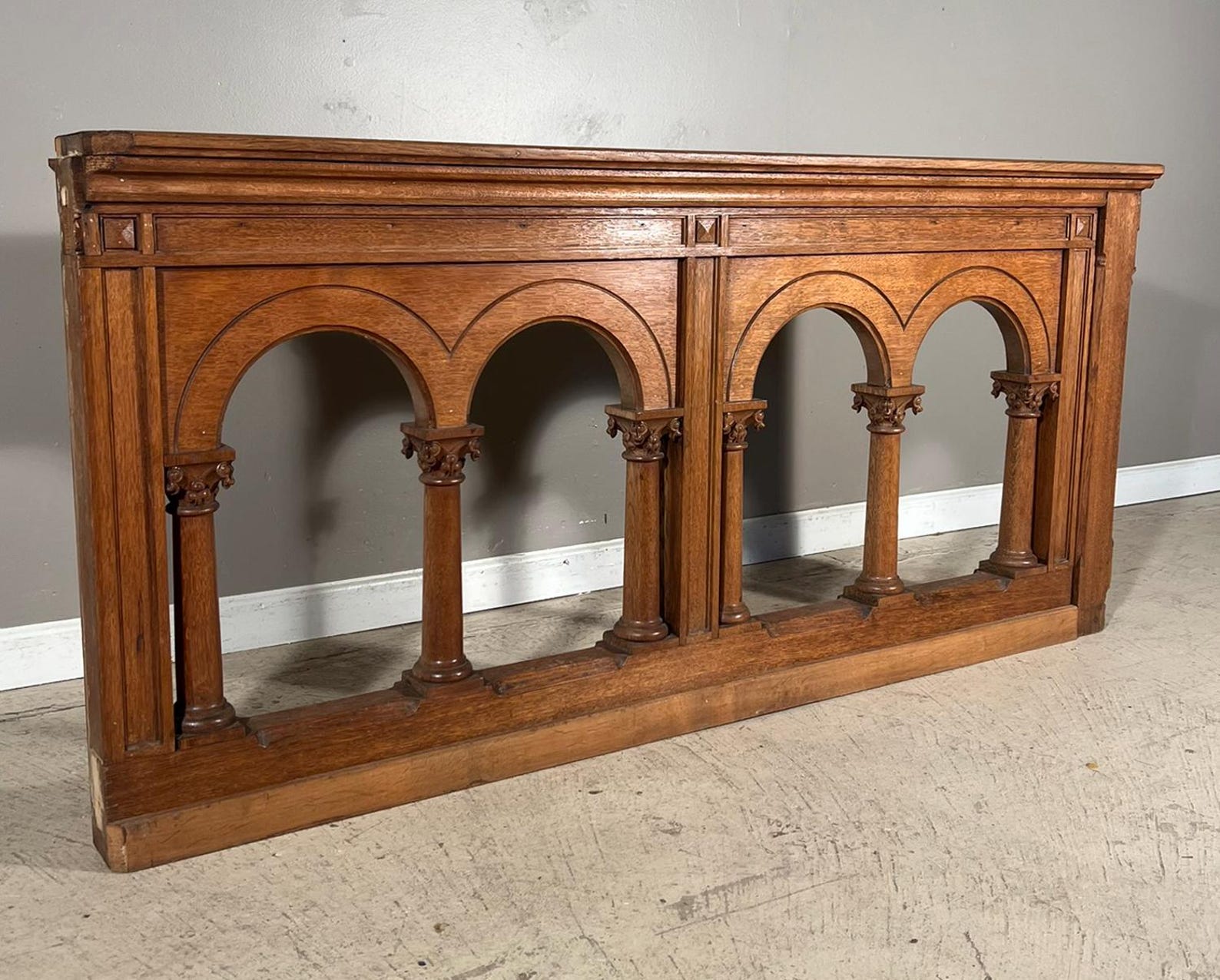 Antique Oak Wood Gothic Communion/altar Rail/railing/ Room Divider ...