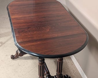 Antique French Louis XV Victorian Drop Leaf Table/Desk in Rosewood