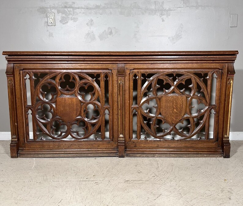 1800's French Antique Oak Wood Communion Rail Gothic Altar Rail - Etsy