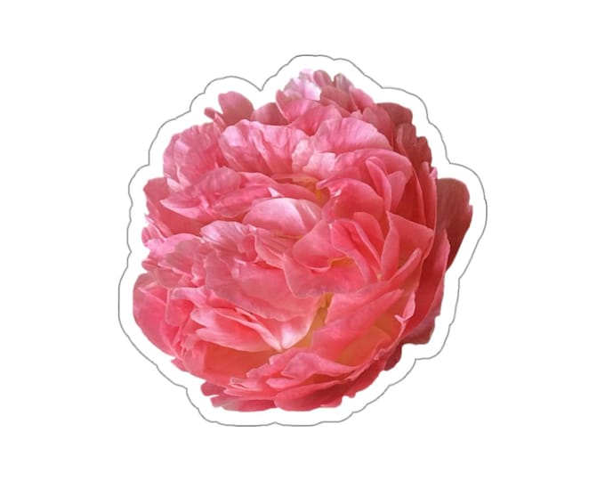 Bright Pink Peony Die-Cut Stickers