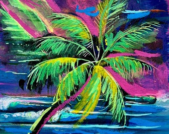 Vibrant "Palm Daze" Giclee Print from Original Painting by Carlo Nohea Pure