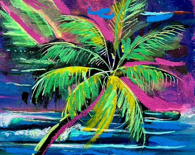 Vibrant "Palm Daze" Giclee Print from Original Painting by Carlo Nohea Pure