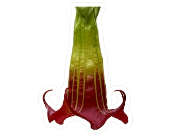 Red Angel's Trumpet Flower Vinyl Decal