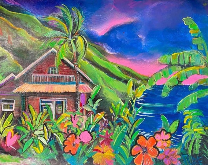 Art Print "Paradise", 5x7, from Original Acrylic Painting by Carlo Nohea Pure