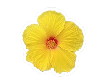 Yellow Hibiscus Kiss-Cut Vinyl Decals