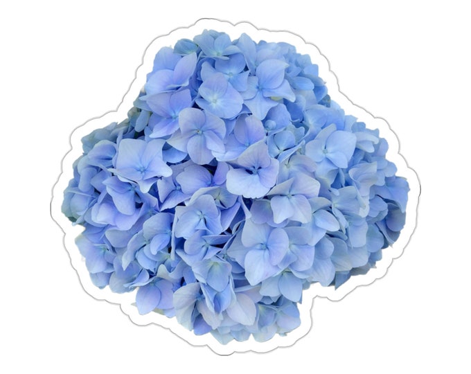 Blue Hydrangea Flower Vinyl Die-Cut Stickers