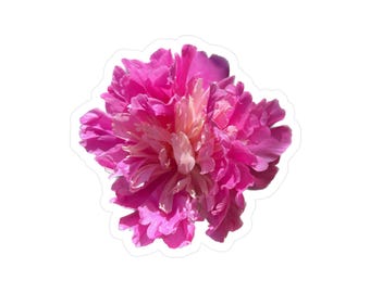 Dark Pink Peony Kiss-Cut Vinyl Decals