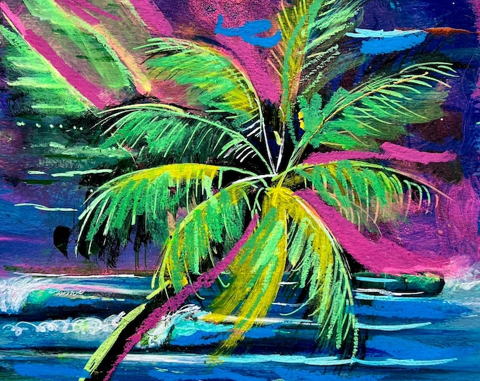 Art Print "Palm Daze", 5x7, from Original Acrylic Painting by Carlo Nohea Pure