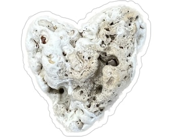 Coral Heart Vinyl Die-Cut Stickers