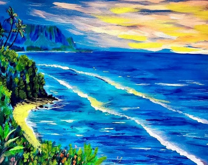 Art Print "Golden Sun", 5x7, from Original Acrylic Painting by Carlo Nohea Pure
