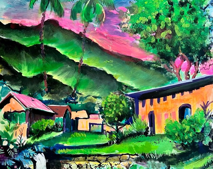 Art Print "Villa", 5x7, from Original Acrylic Painting by Carlo Nohea Pure