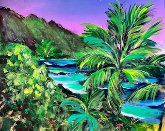 Art Print "Purple Sky", 5x7, from Original Acrylic Painting by Carlo Nohea Pure