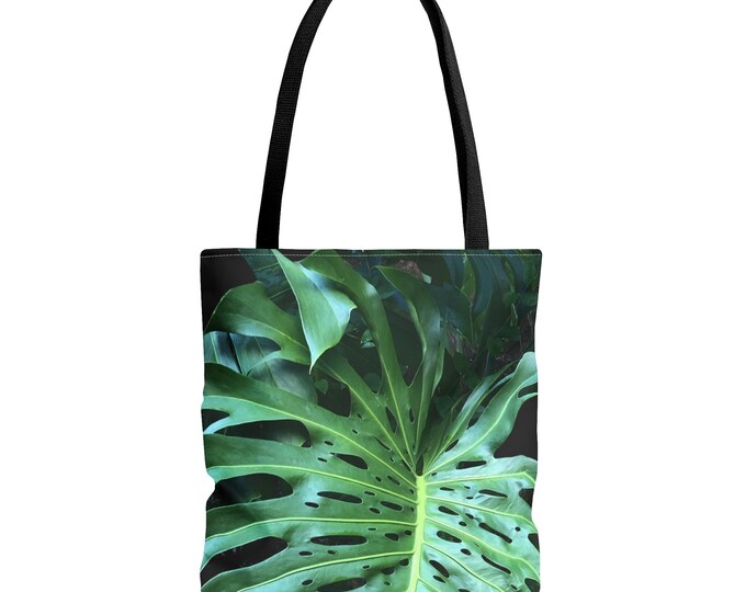 Monstera Leaves AOP Tote Bag